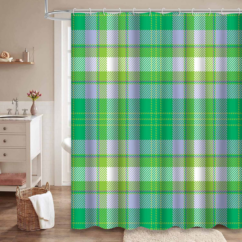 Rideau de douche Tartan Lilac, L 72 po x l 78 po