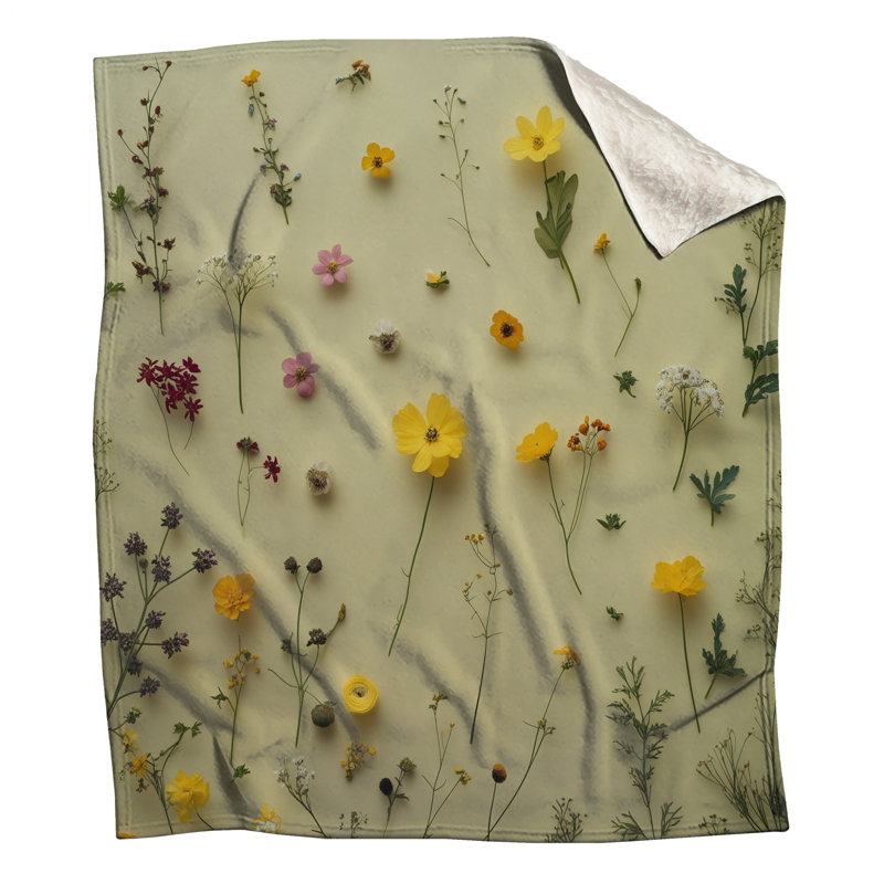 Couvertures de fleurs sauvages assorties, 50in W x 60in H