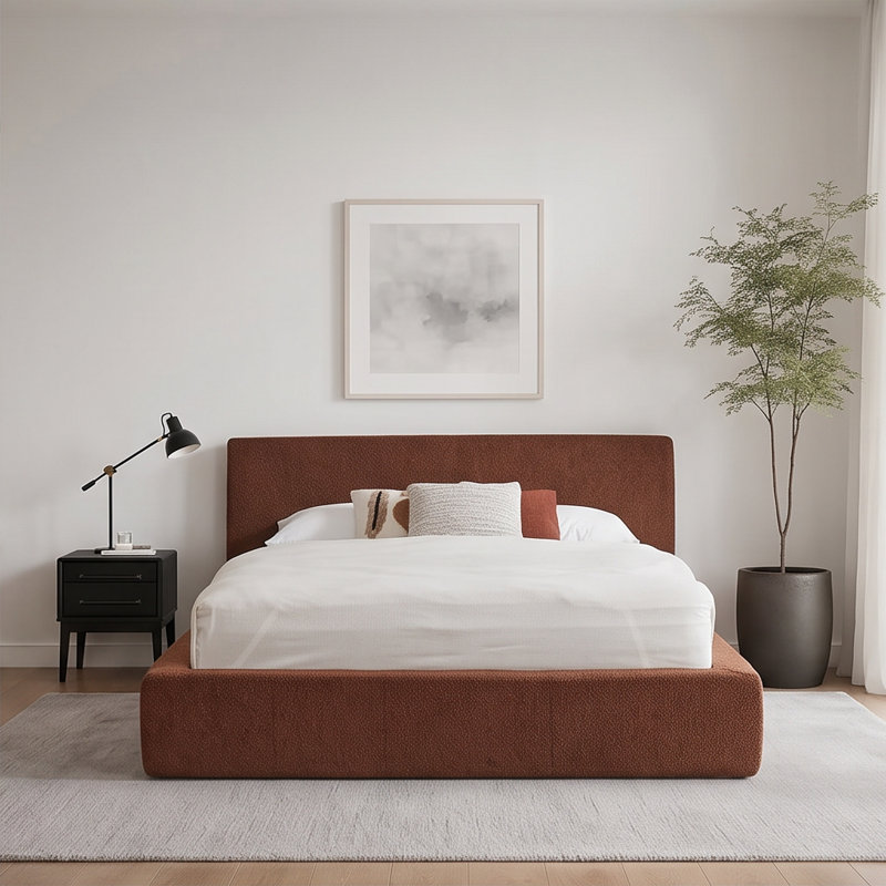 Structure de lit tapissier grand nuage avec tête de lit épaisse de 4 po, lit plateforme pour chambre à coucher moderne, assemblage facile et sans sommier