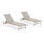 Ensemble de 2 chaises longues d'extérieur, aluminium
