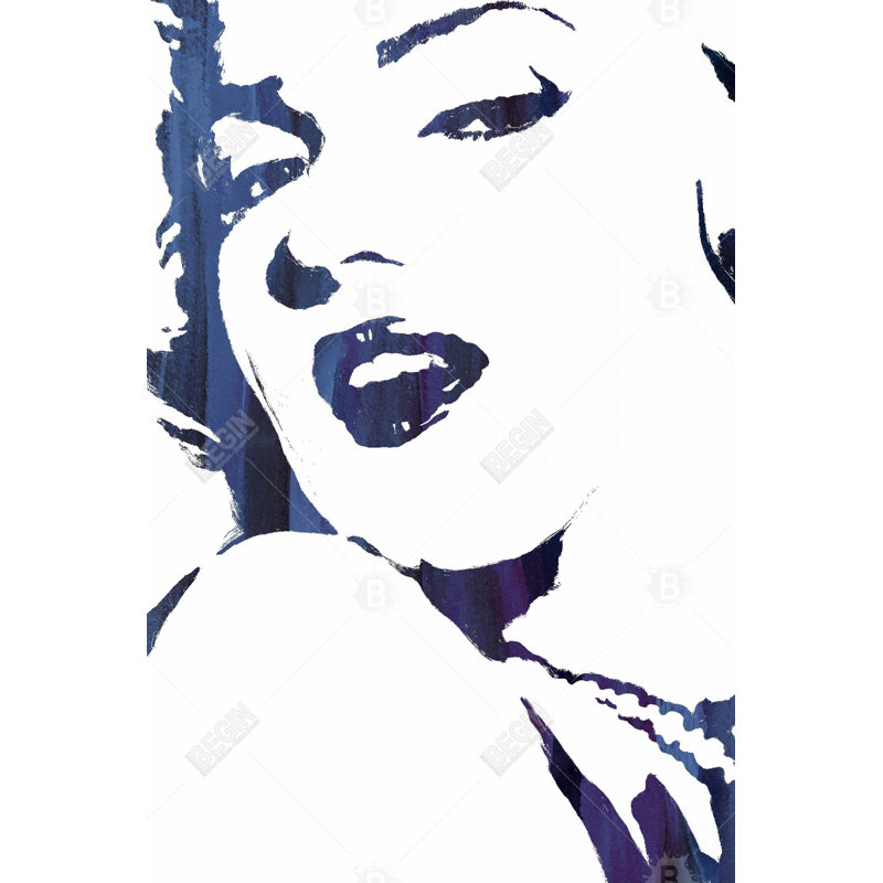 Marilyn Monroe en bleu - Art sur toile pour la chambre à coucher