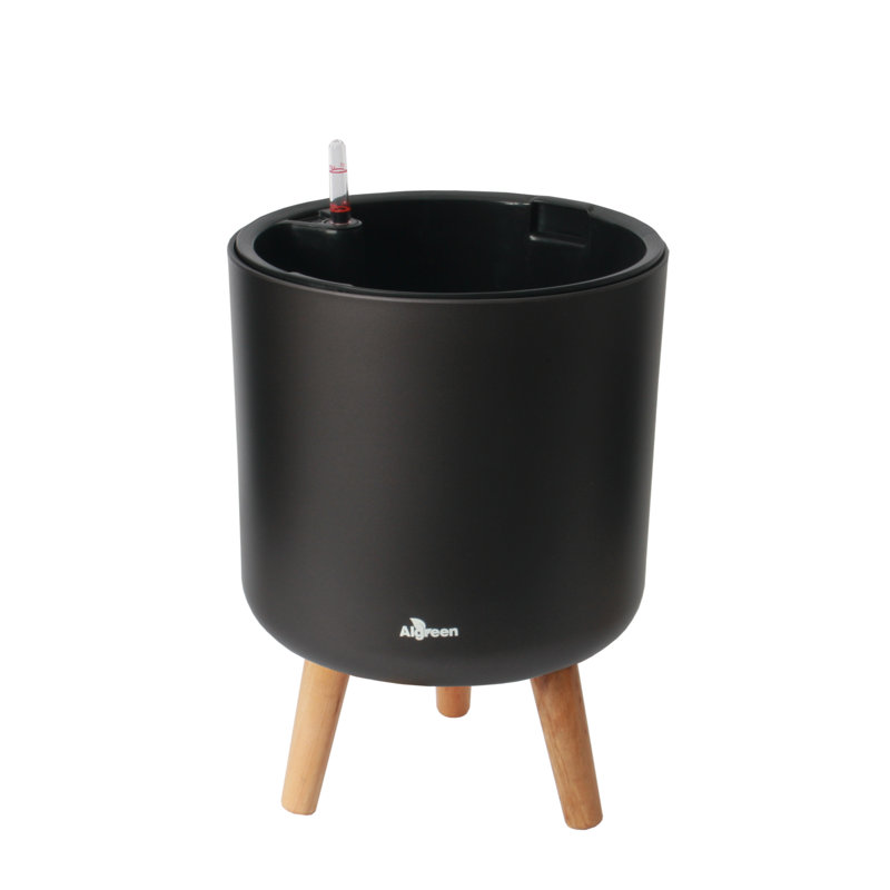 Modena Self-Watering Planter with Stand, Brown, 15"H x 11.4"W x 11.4"D