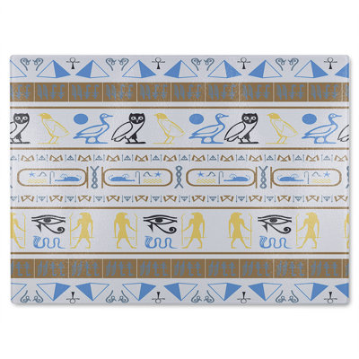 Heiroglyphs Glass Chopping Board