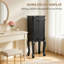 Armoire à bijoux autoportante de 13,78 po de large eerica, noire-1630560192