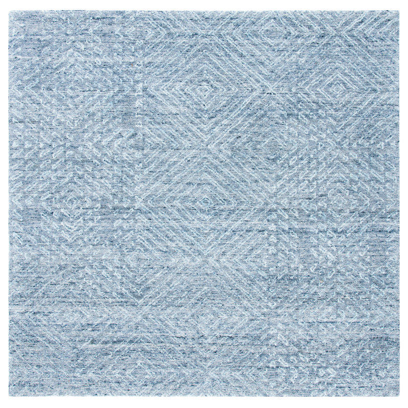 Tapis géométrique abstrait touffeté à la main, Carré 6 pi