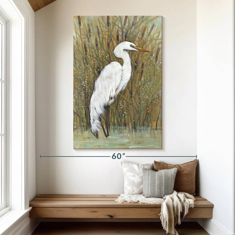 Aigrette blanche Brampt I, H 51 po x l 34 po
