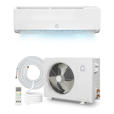 12 000 BTU 19 SEER2 mini-climatiseur sans conduit avec pompe à chaleur inverseur, compatible WiFi et Alexa, réfrigérant ultra silencieux 28 dB, R32