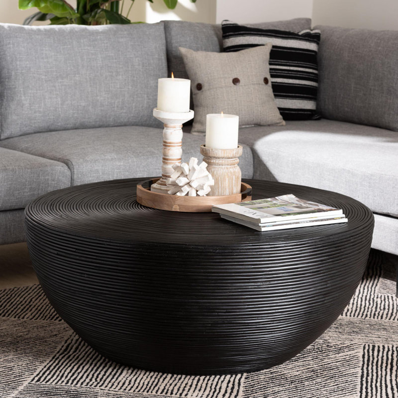 Table basse en rotin naturel Bali & Pari, Noir