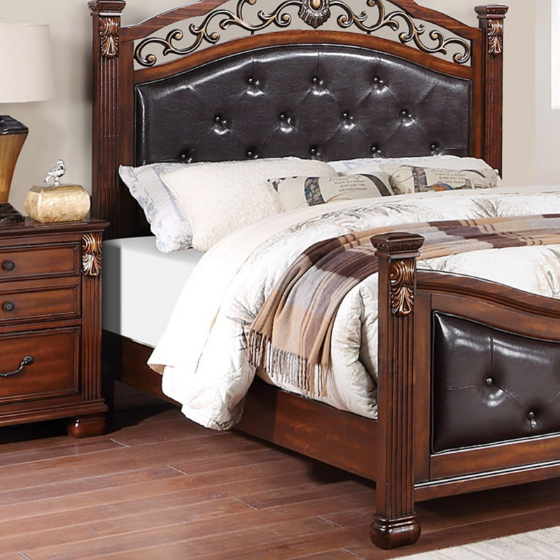 Lipan Upholstered Bed, Queen, Brown/Grey