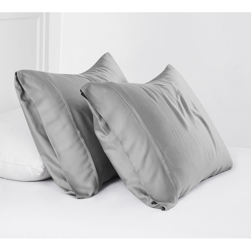 Taie d'oreiller 100% en rayonne 300 TC Southshore Fine Linens, Gris acier, Grand
