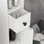 Armoire à papier de toilette étroite avec tablettes ouvertes, 2 armoires à portes, tablettes réglables