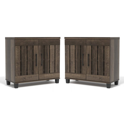 Armoire de rangement pour chaussures 2 portes Banos (ensemble de 2) - peut contenir 24 paires