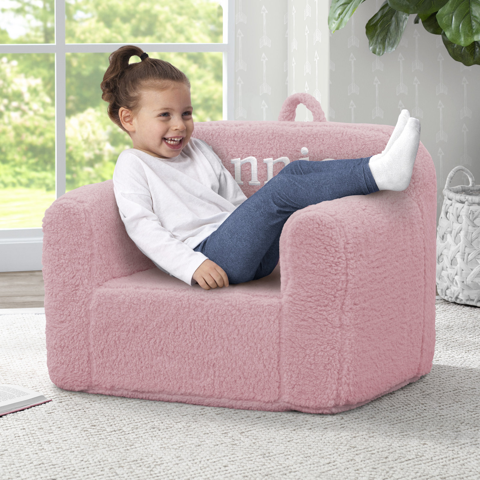 Sherpa Personalized Kids Club Chair, Pink, Yes, Brantdford