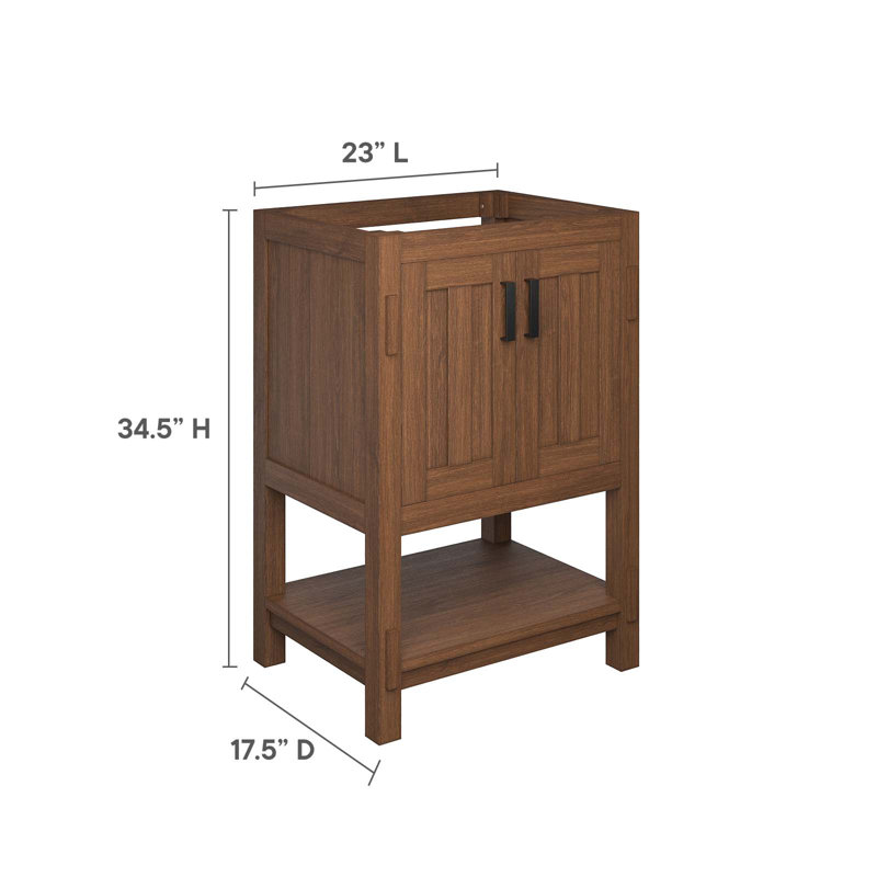 Ashlyn 24" Walnut Wood Bathroom Vanity Cabinet