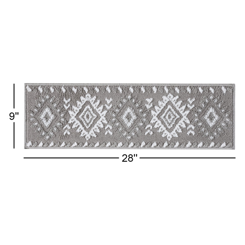 Tapis d'escalier antidérapant Javion, gris