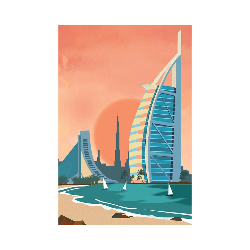 Сity Dubai Architectural Scenery by Art Mirano - Wrapped Canvas Painting, 101.6 cm H x 66.04 cm W