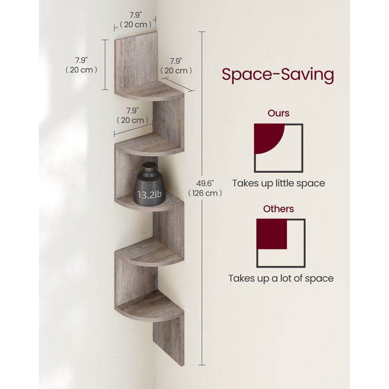 Unique Accent Shelf, Light Grey