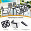 Ensemble de salle à manger 7 pièces pour patio, table rectangulaire d'extérieur et six chaises de jardin-1235240314