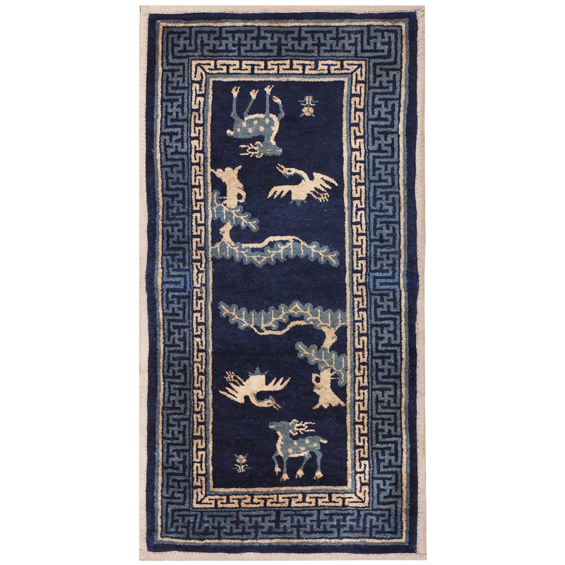 Couvre-cheval en laine bleu antique antique