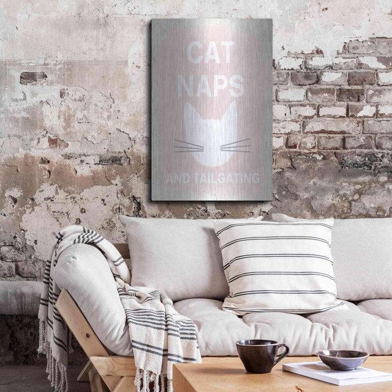 «Cat Naps And Tailgating» par Linda Woods, art mural en métal, H 36 po x l 24 po