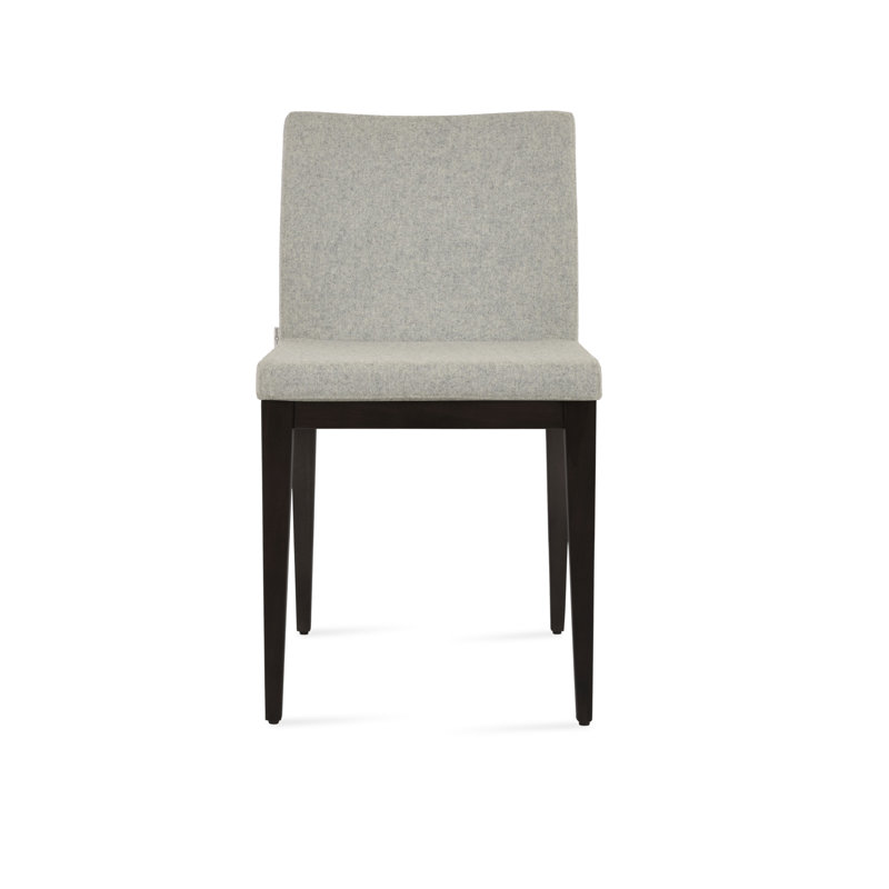 Aria Wood Dining Chair, Bone Faux Leather, Wenge