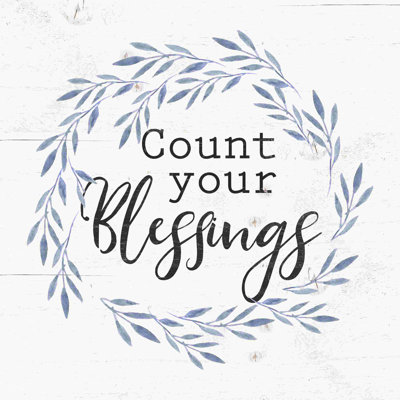 «Count Your Blessings Wreath», art textuel sur toile tendue