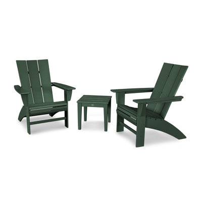 POLYWOOD Modern 3-Piece Curveback  Adirondack Set