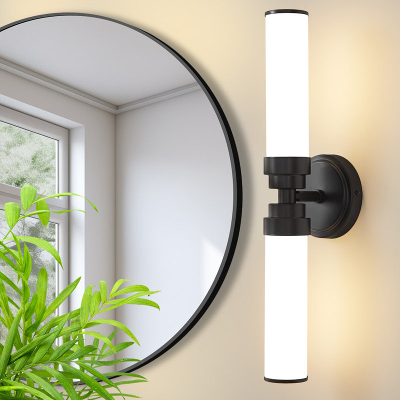 Luminaire de salle de bain à 2 lumières à intensité variable Mercer41 Nanango - Conforme à l'humidité, compatible avec les DEL, installation en 15 minutes