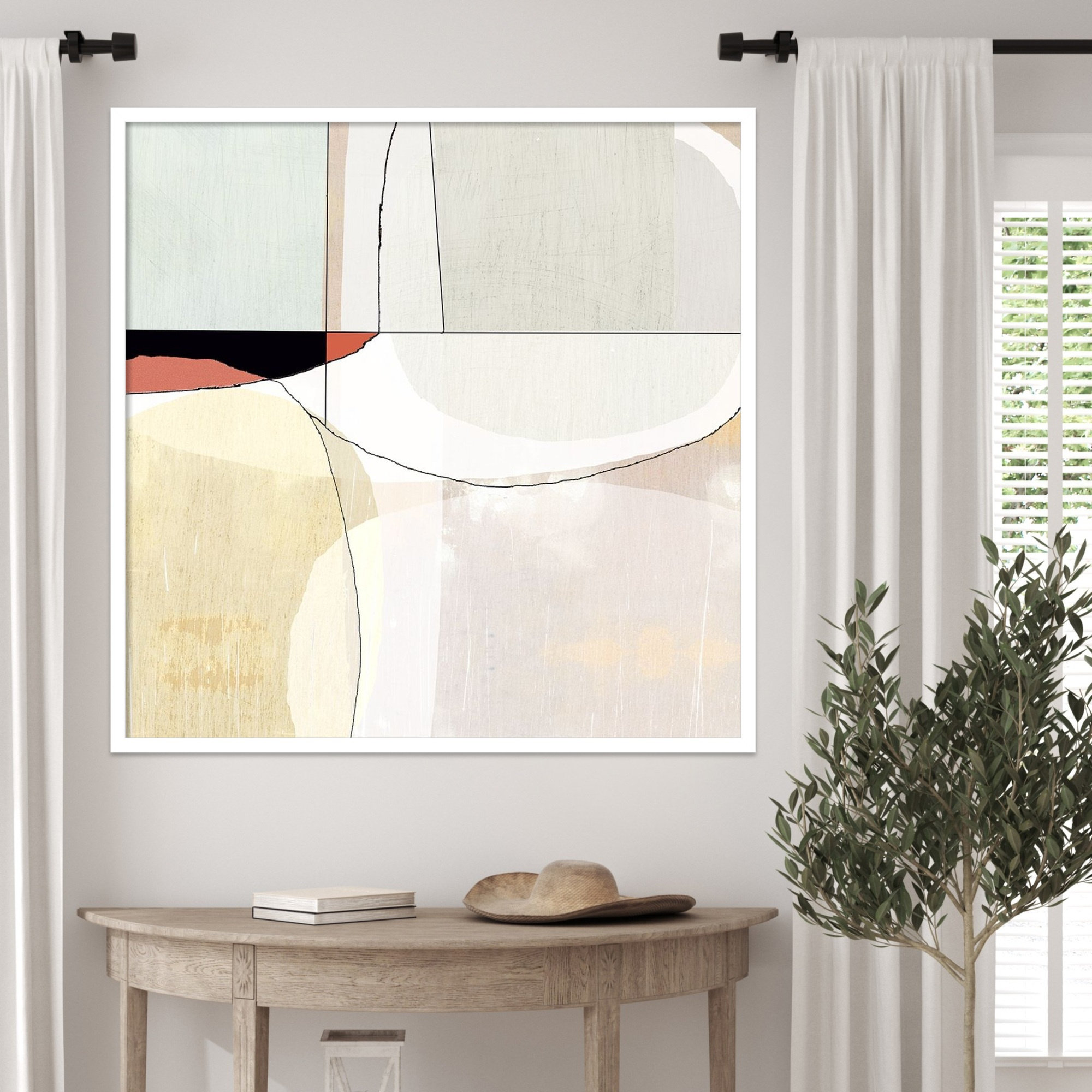 Beholder III by Flagler Wood Framed Wall Art Print, White, 33" H x 33" W