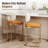 24” Upholstered Gold Metal Frame Counter Stool With Orange Faux Leather Seat (Set of 2)-1545981308-1546337243