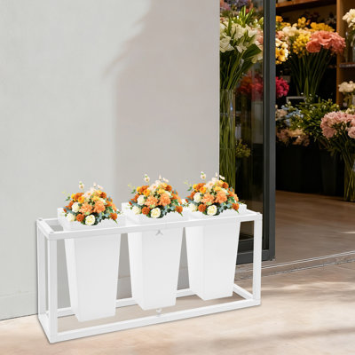 Metal Flower Display Stand With 3 Buckets