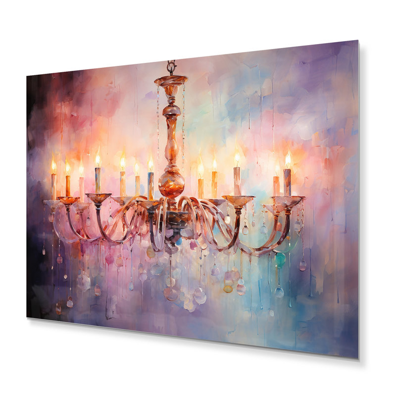 Lustre Serene Illumination Pointillism - impression sans cadre sur métal, H 30 po x l 40 po x P 1 po
