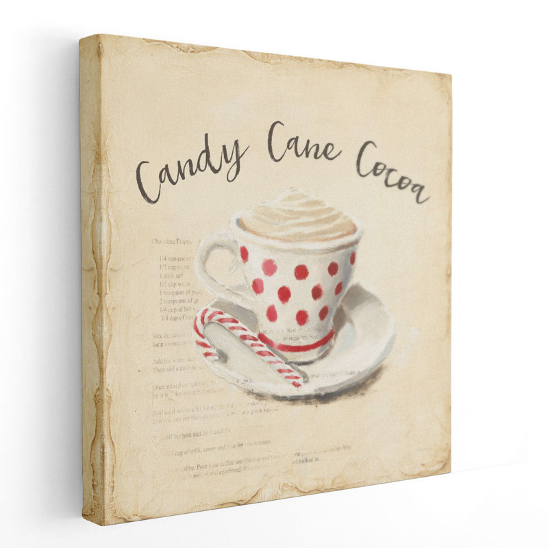 Crème de Noël «Candy Cane», reproduction d'art sur toile, H 12 po x l 12 po