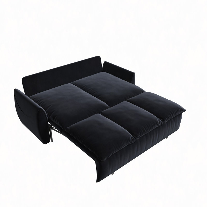 Canapé-lit 70,9 po, canapé-lit convertible 3 places avec ensemble 2-en-1 d'oreiller et de couverture, causeuse en velours multifonctionnelle