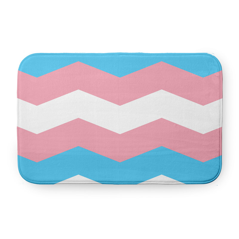 Tapis de bain Aijahlon, Bleu / rose
