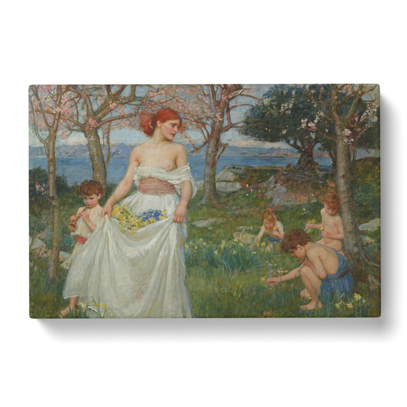 A Song Of Springtime by John William Waterhouse - Wrapped Canvas Painting, 50cm H x 76cm W x 3cm D