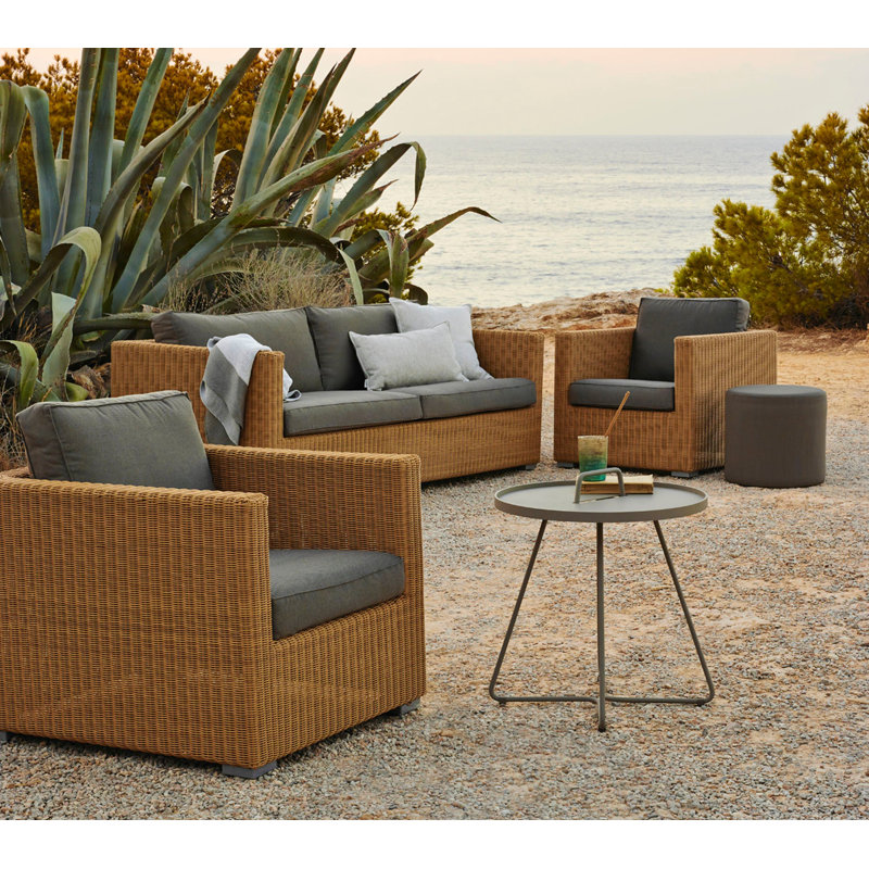 Outdoor Armchair, Taupe, Natural