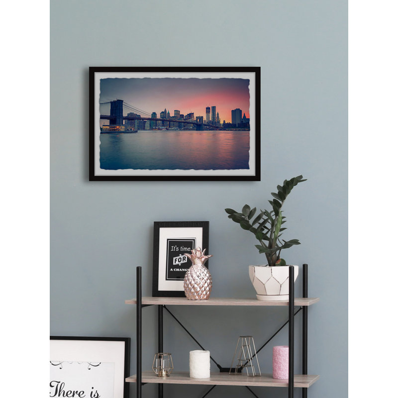 «Dawn at the City» - Impression sur papier encadrée, H 8 po x l 12 po x P 1,5 po