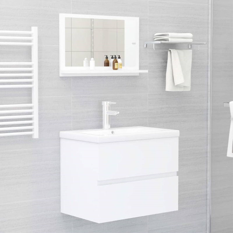 Miroir de salle de bain, Blanc, 14,6 po x 23,6 po