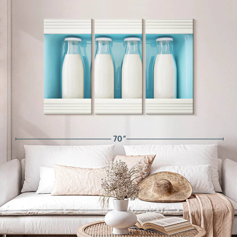 Yarlin Fridge Milk Bottles, 32" H x 50" W