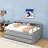 Twin XL Wood Daybed with Twin Trundles, Storage Shelves, Light, and USB Charging-1862892341