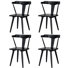 Black Solid Wood Dining Arm Chairs With Curved Back