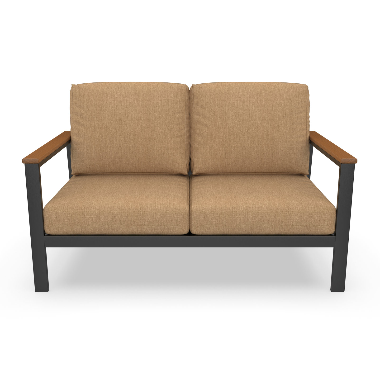 Townsend 55" Sunbrella® Patio Loveseat, Brown, Sunbrella Cavnas Heather Beige