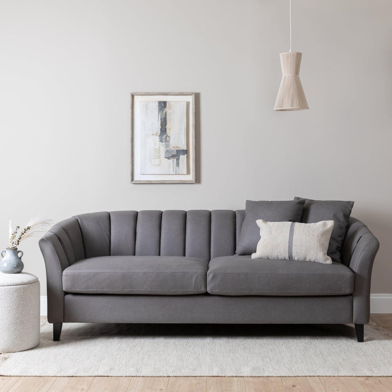 Sligo 4 Seater Velvet Sofa, Steel Grey Velvet
