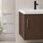 Meuble-lavabo simple flottant brun de 20 po avec lavabo en céramique, armoire en contreplaqué et portes à fermeture en douceur-1902421014