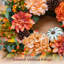 Couronnes d'automne de 24 pouces pour décor de porte d'entrée avec citrouilles pour l'Action de grâce