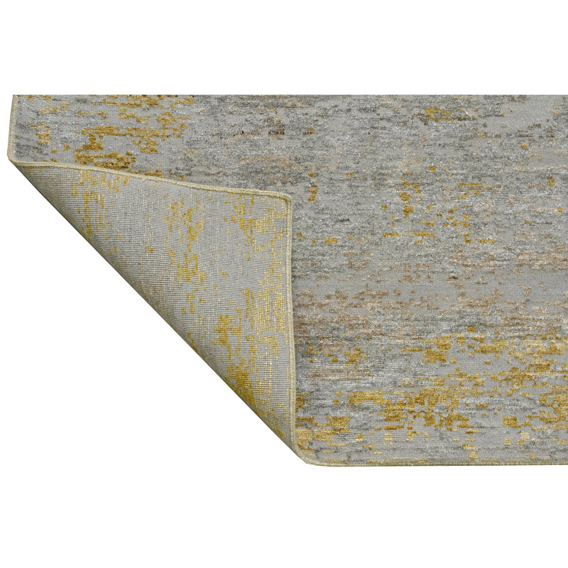 High-Quality Hand-Knotted Silver And Gold Area Rug