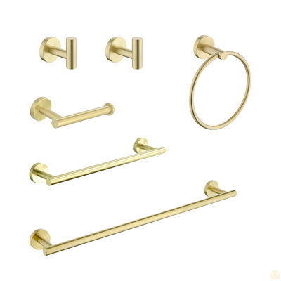 Ensemble de porte-serviettes de salle de bain en acier inoxydable 6 pièces