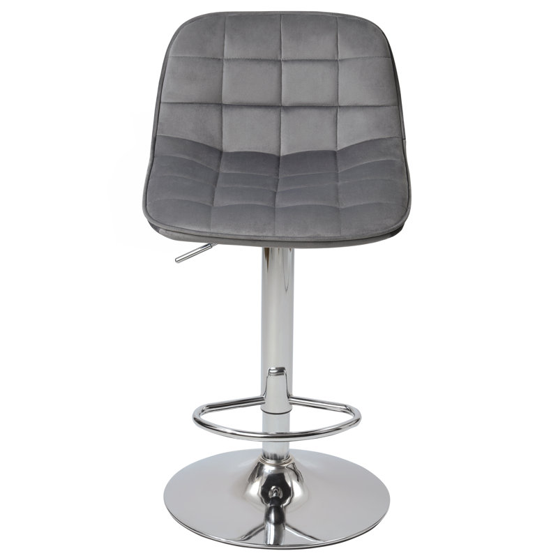 Woodrow Swivel Upholstered Adjustable Height Counter Stool with Metal Frame