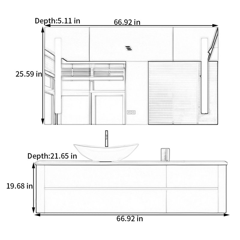 Simple modern rock plate bathroom cabinet